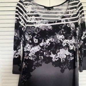 Style&Co Black and White Blouse